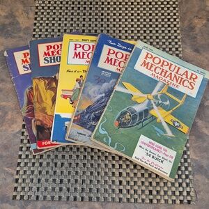 POPULAR MECHANICS 1940s/50s Vintage Lot of 5 Collectible Magazines